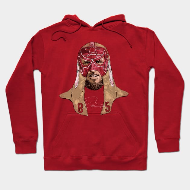 George Kittle San Francisco Luchador Mask Portrait Hoodie by Chunta_Design